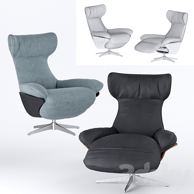 Ilia Recliner Chair (Natuzzi) 3dsMax Model - thumbnail 3