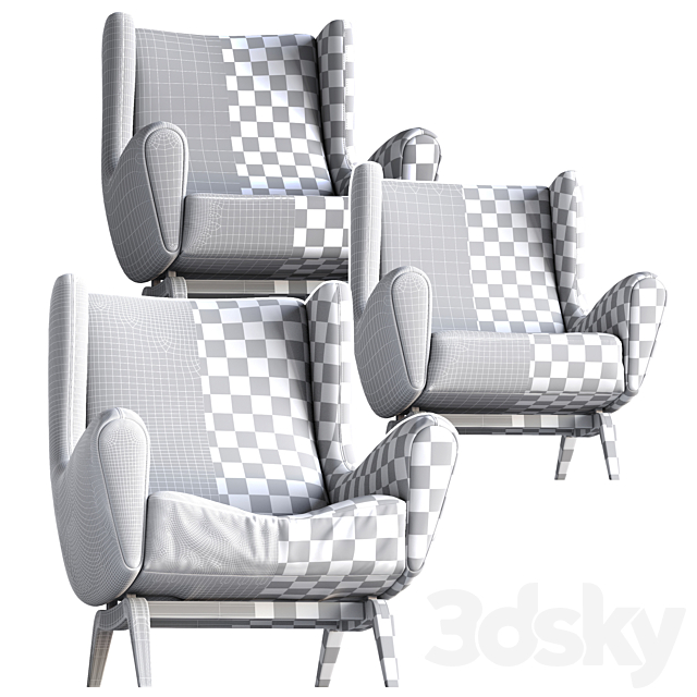 IllumWikkelso_LoungeChair (Set Of 3) 3ds Max - thumbnail 3