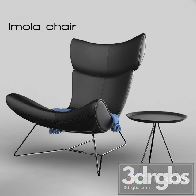 Imola Metal Leather Black Armchair 3dsmax Download - thumbnail 1