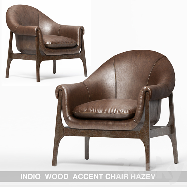 INDIO WOOD ACCENT CHAIR IN HAZE 3ds Max - thumbnail 1