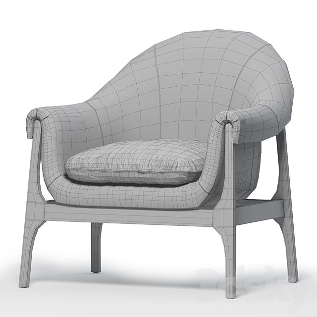 INDIO WOOD ACCENT CHAIR IN HAZE 3ds Max - thumbnail 3