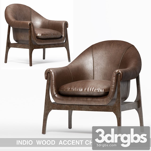 Indio Wood Accent Chair In Haze 3dsmax Download - thumbnail 1