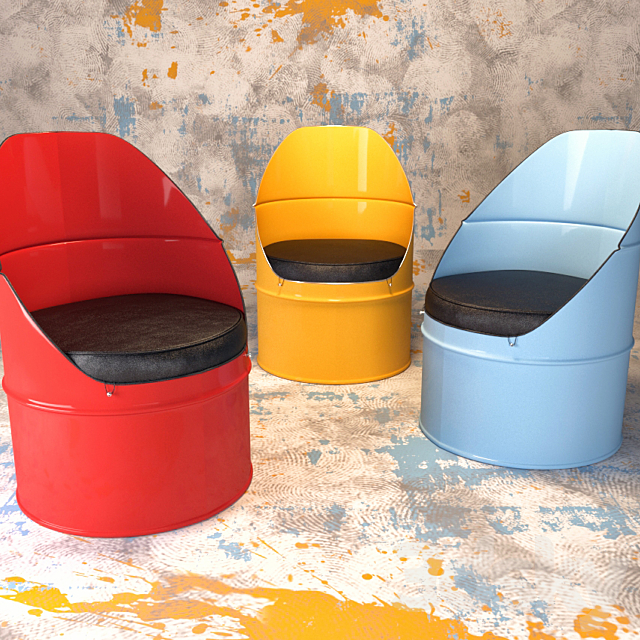 Industrial Furniture Barrel Chair 3DSMax File - thumbnail 1