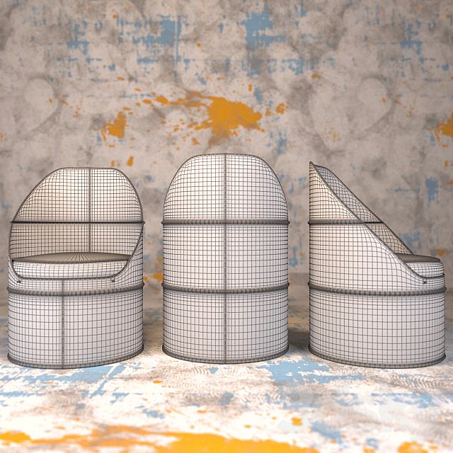 Industrial Furniture Barrel Chair 3DSMax File - thumbnail 3