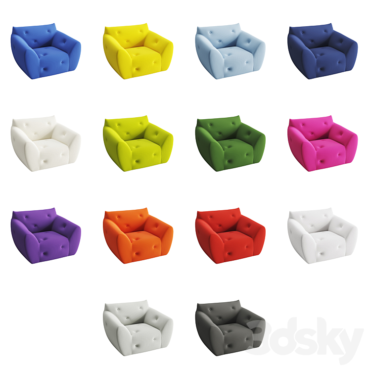 Informel Armchair Roche Bobois 3DS Max - thumbnail 2