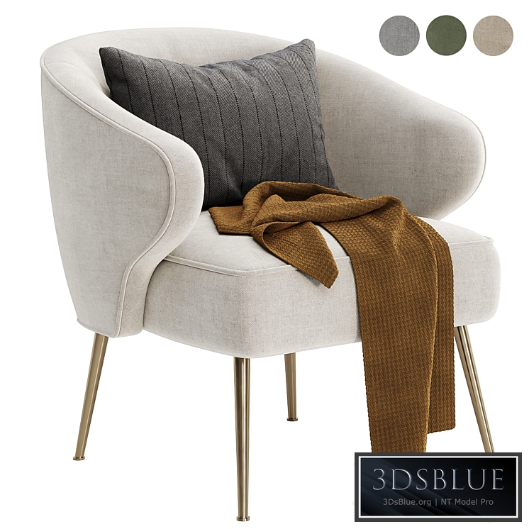 Insignares Upholstered Accent Chair 3DS Max - thumbnail 3