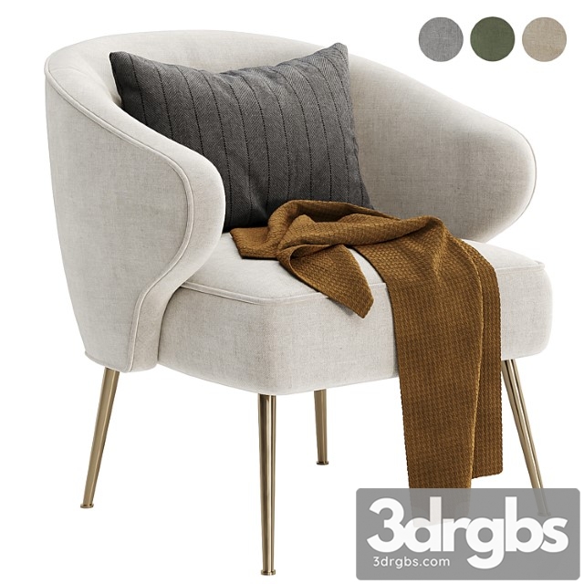 Insignares Upholstered Accent Chair 3dsmax Download - thumbnail 1