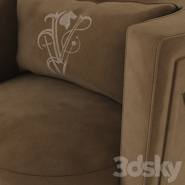 Ipe Cavalli Visionnaire Kingsley Armchair 3DS Max Model - thumbnail 2