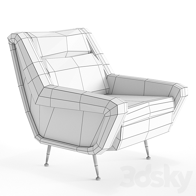 Italian Lounge Chair 3DS Max Model - thumbnail 3