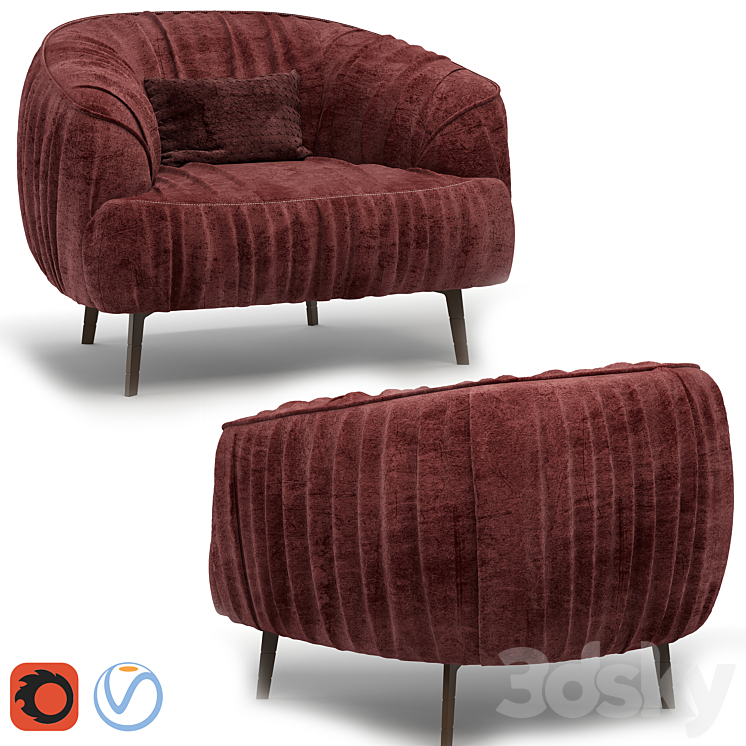 “itle””:””َArmchair Borzalino sigmund” 3DS Max - thumbnail 1