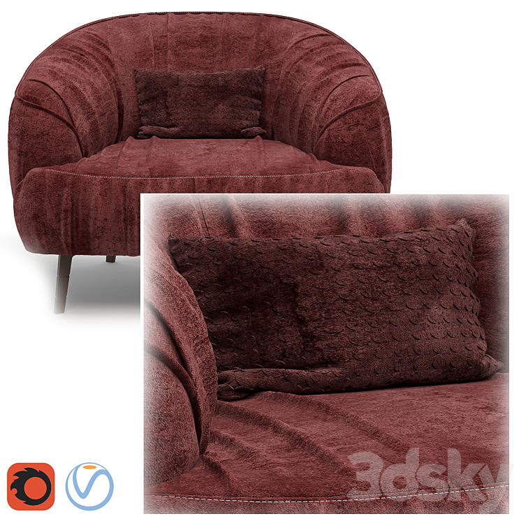 “itle””:””َArmchair Borzalino sigmund” 3DS Max - thumbnail 2