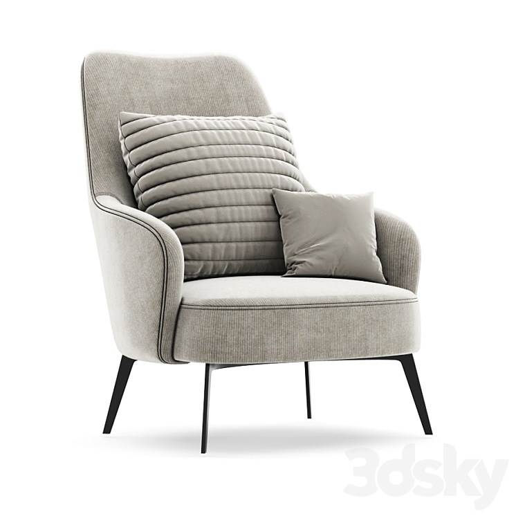 Ivory Armchair 3DS Max - thumbnail 2