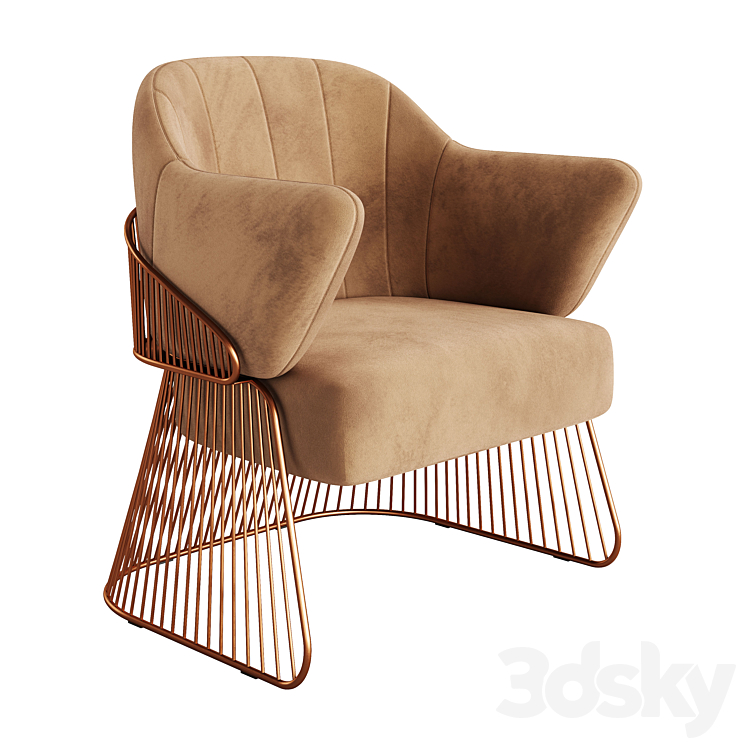 Jackie Armchair 01 by Rossato 3DS Max Model - thumbnail 3