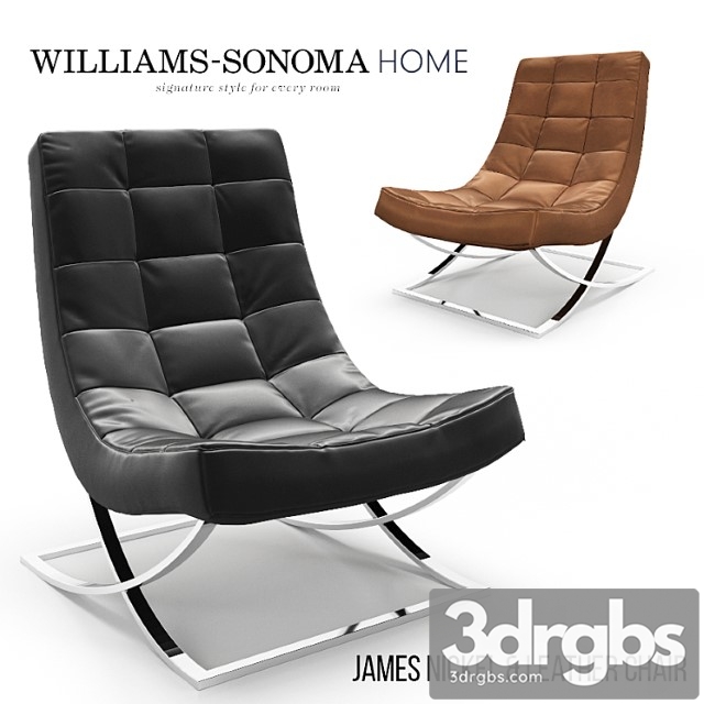 James Nickel Leather Chair 1 3dsmax Download - thumbnail 1