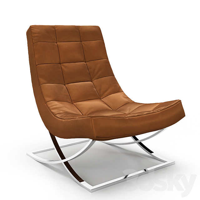 James Nickel Leather Chair 3ds Max - thumbnail 2