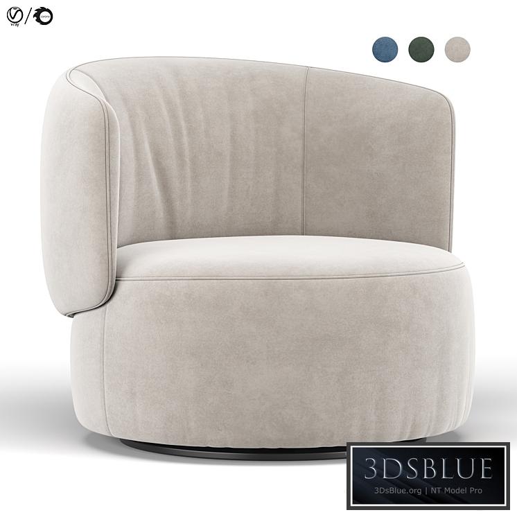 Jane swivel chair 3DS Max - thumbnail 3