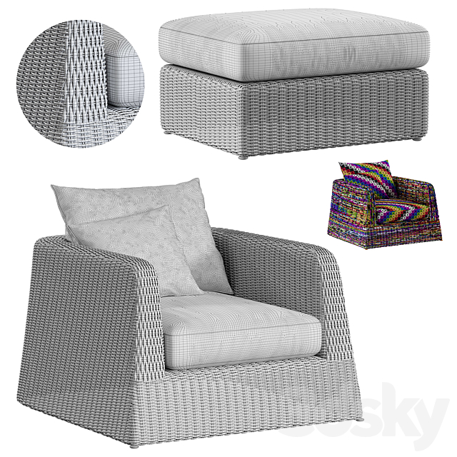 Janus et Cie Zeya Lounge Chair Set 3ds Max - thumbnail 3