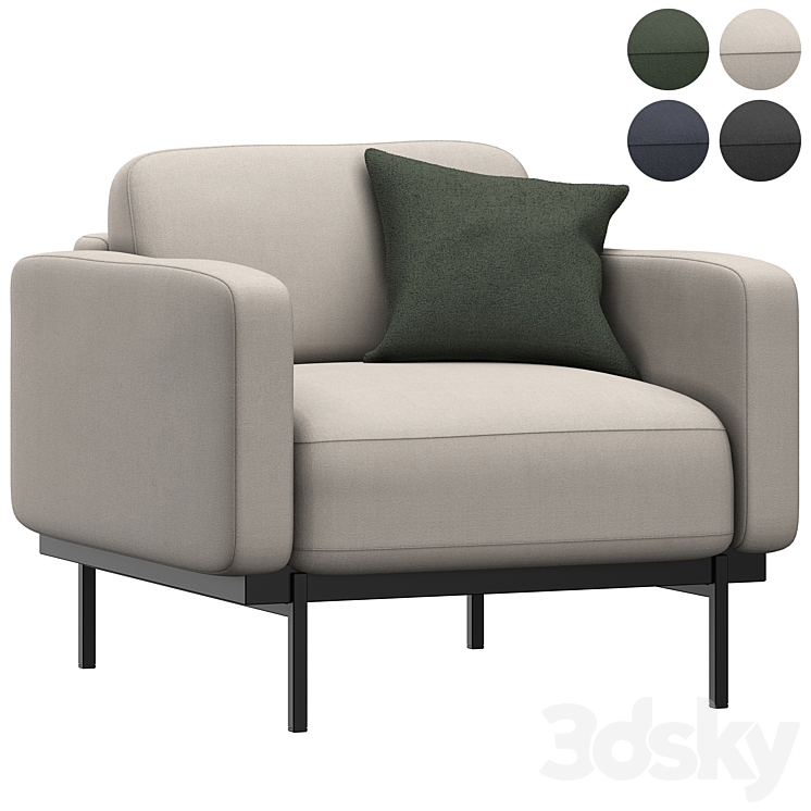 Jarrod armchair 3DS Max - thumbnail 1