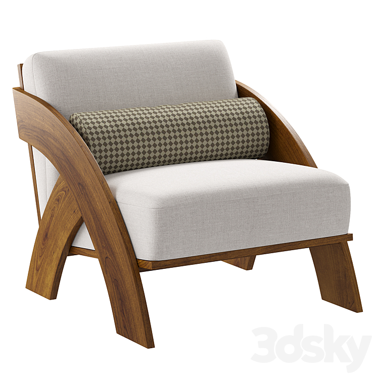 JecksonLoft upholstered wooden chair 3DS Max Model - thumbnail 1