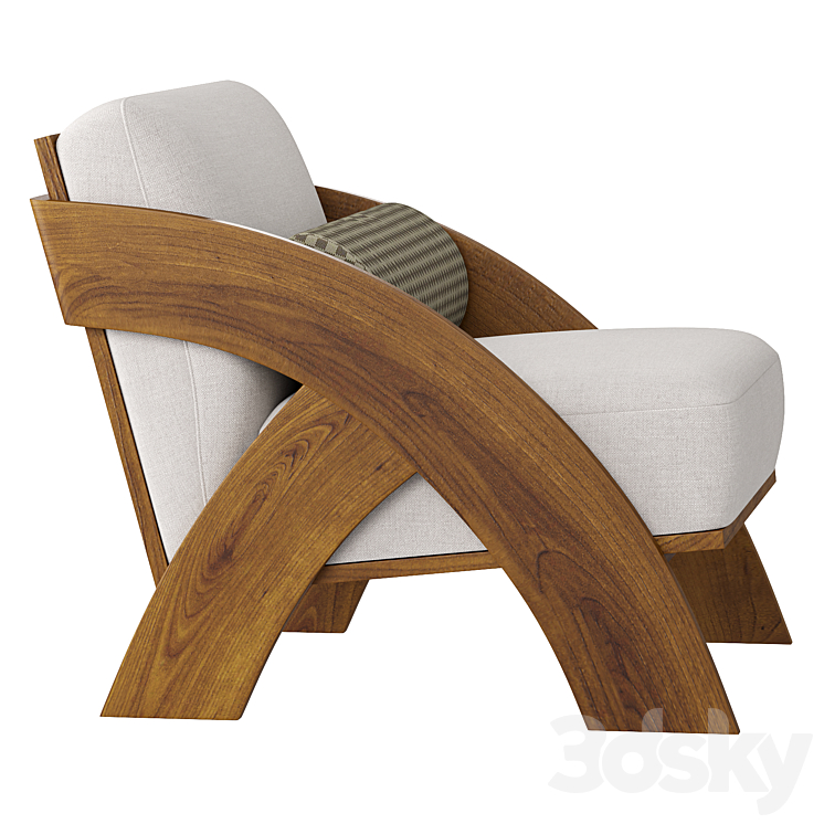 JecksonLoft upholstered wooden chair 3DS Max - thumbnail 2