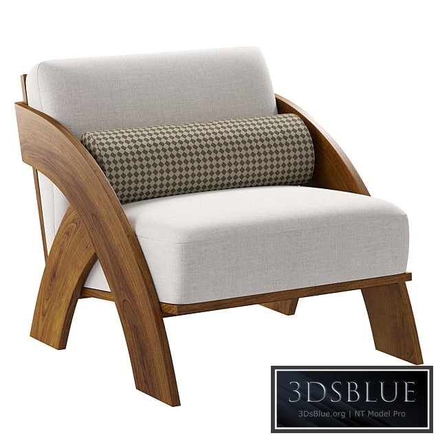 JecksonLoft upholstered wooden chair 3DS Max - thumbnail 3