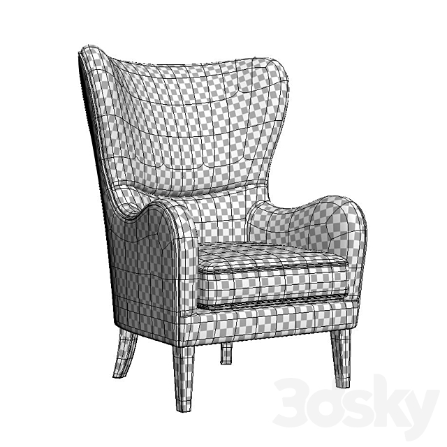 Jera Swoop Wing Chair 3DS Max Model - thumbnail 2