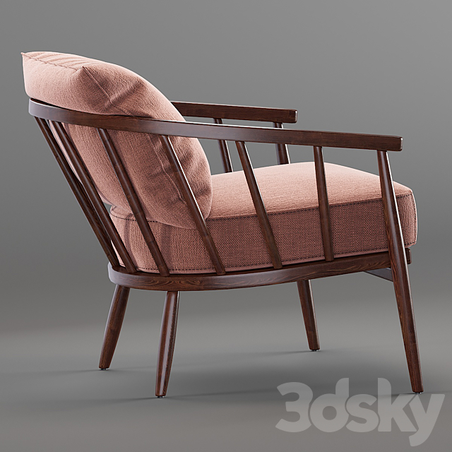 John Lewis- Croft Collection Frome Armchair 3DS Max Model - thumbnail 2