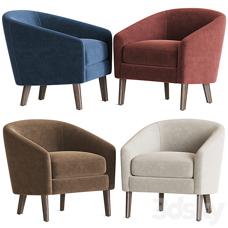 Jonah Armchair Westelm 3DS Max - thumbnail 2