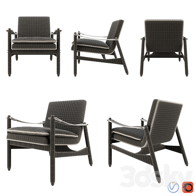 Jorge Zalszupin Ipanema lounge chair 3ds Max - thumbnail 2