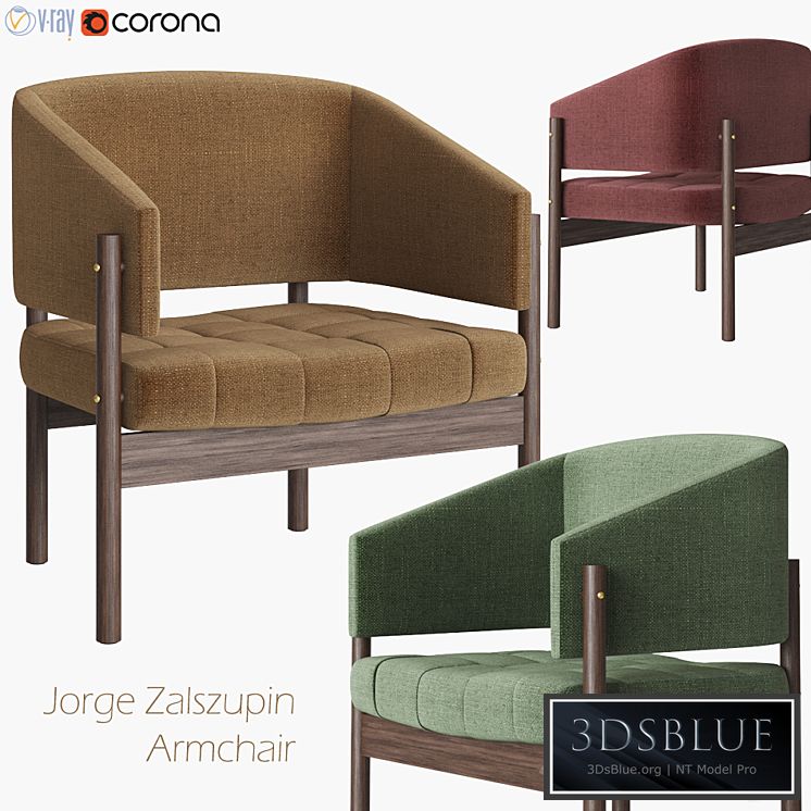 Jorge Zalszupin Seneior Lounge Chair 3DS Max - thumbnail 3