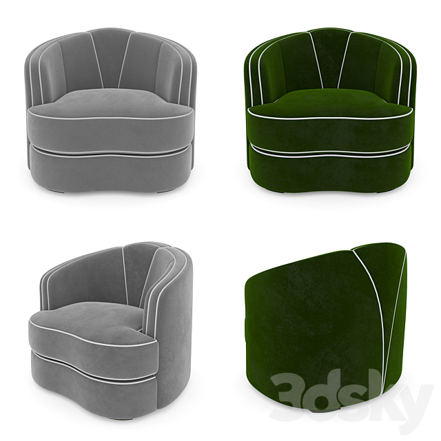 Josephine Armchair 3DSMax File - thumbnail 2