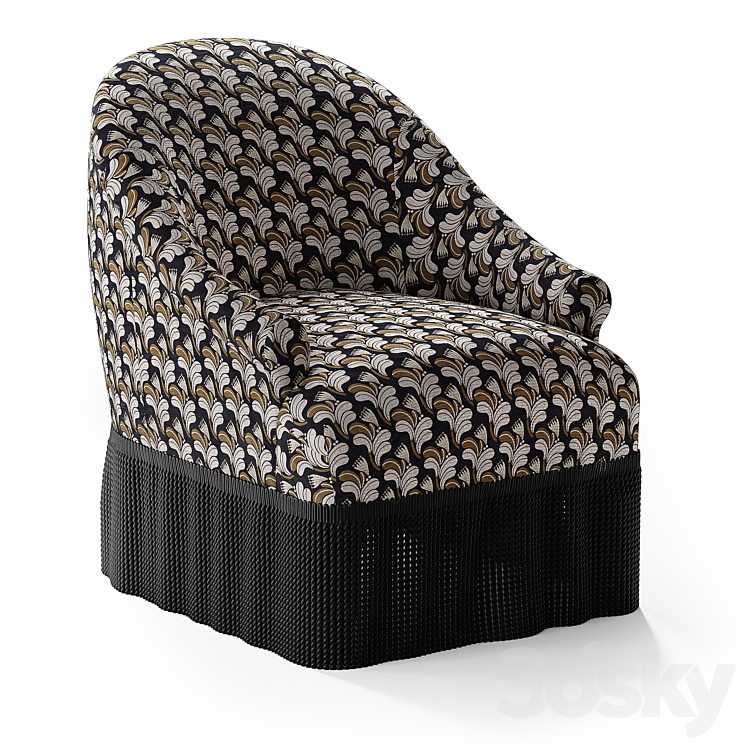 Josephine fringe chair 3DS Max - thumbnail 1