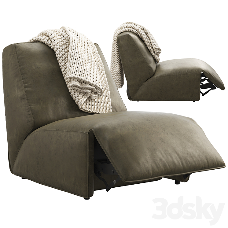 Joybird Clover Leather Chair (option 2) 3DS Max Model - thumbnail 3