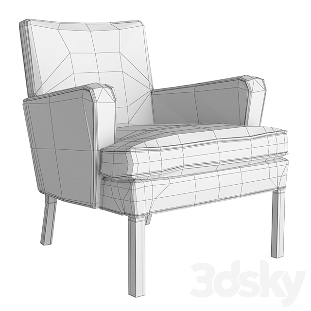 Kaare Klint Easy Chair 3ds Max - thumbnail 3