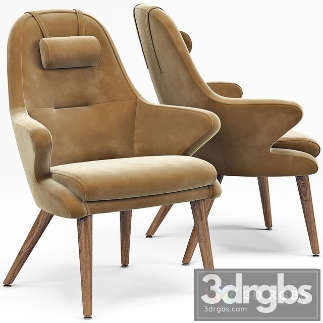 Kaia Lounge Armchair 3dsmax Download - thumbnail 1