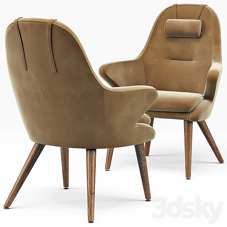 Kaia Lounge Chair 3DS Max - thumbnail 2