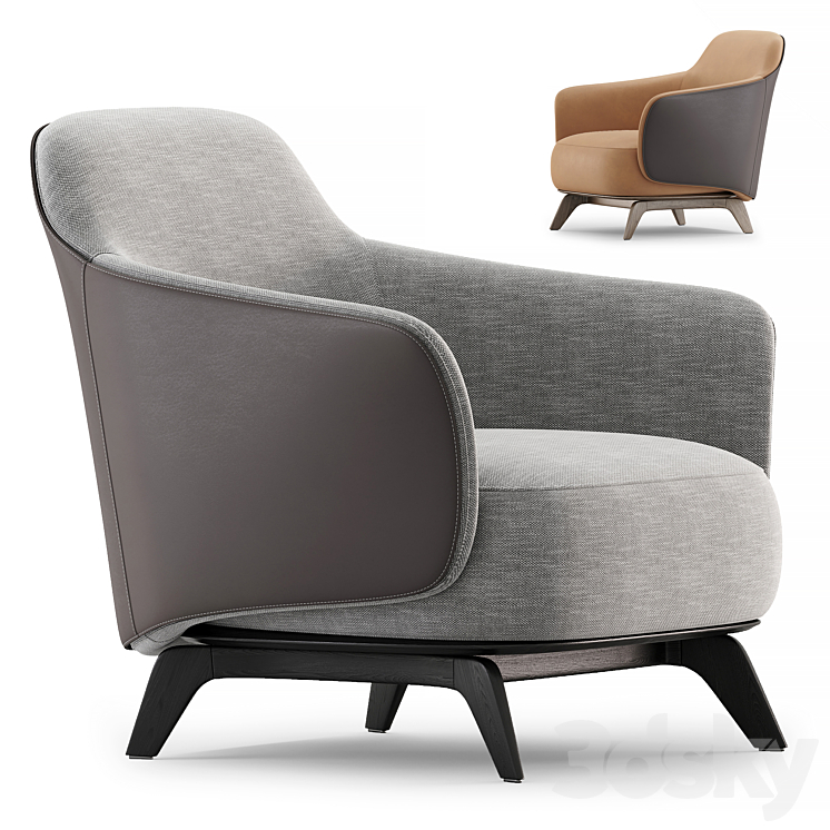 Kaori armchair by Poliform 2022 new collection 3DS Max - thumbnail 1