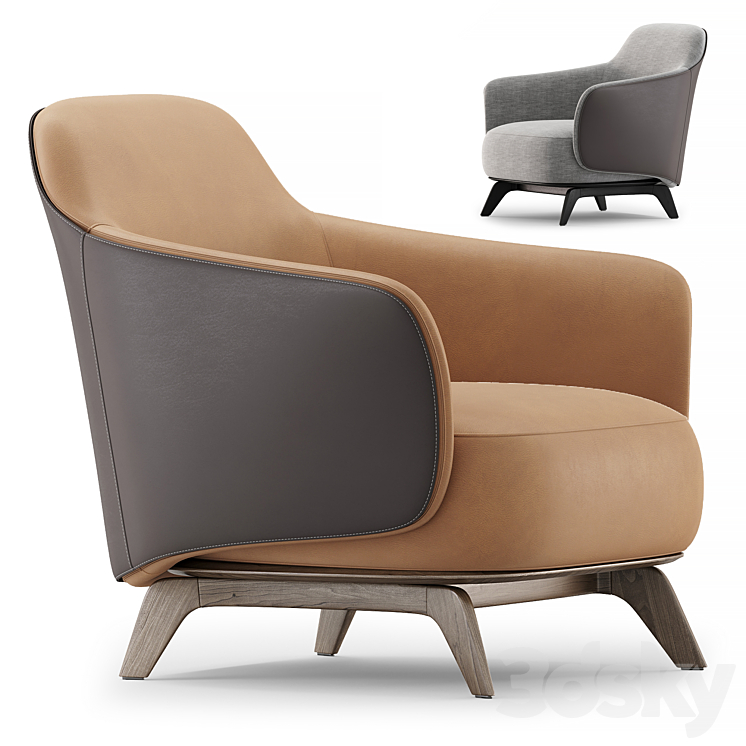 Kaori armchair by Poliform 2022 new collection 3DS Max - thumbnail 2