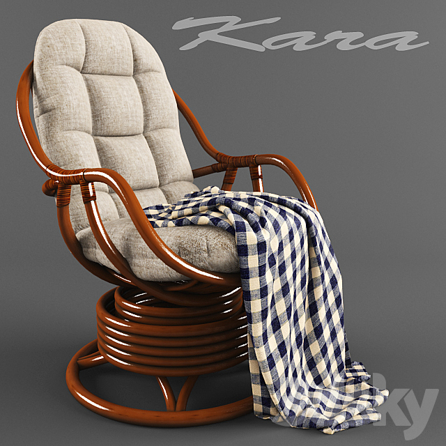 Kara rocking chair with cushion Utomo Rattan 3ds Max - thumbnail 1