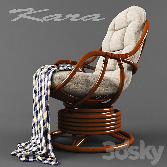 Kara rocking chair with cushion Utomo Rattan 3ds Max - thumbnail 2