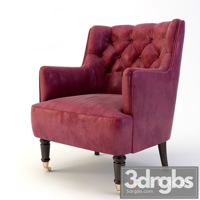 Karat Home Isaac Velvet Wingback Accent Chair 3dsmax Download - thumbnail 1