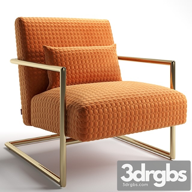 Kare sessel living vegas orange 3dsmax Download - thumbnail 1