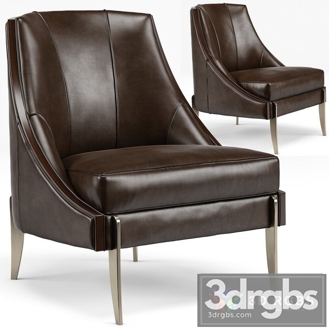 Keene Espresso Leather Accent Armchair 3dsmax Download - thumbnail 1