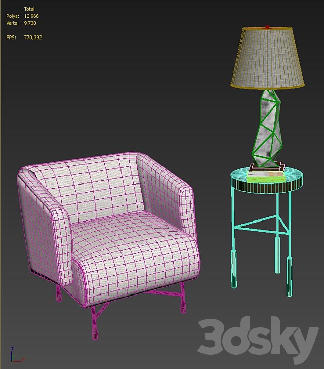 KELLY WEARSTLER BIJOUX LOUNGE CHAIR 3DSMax File - thumbnail 3