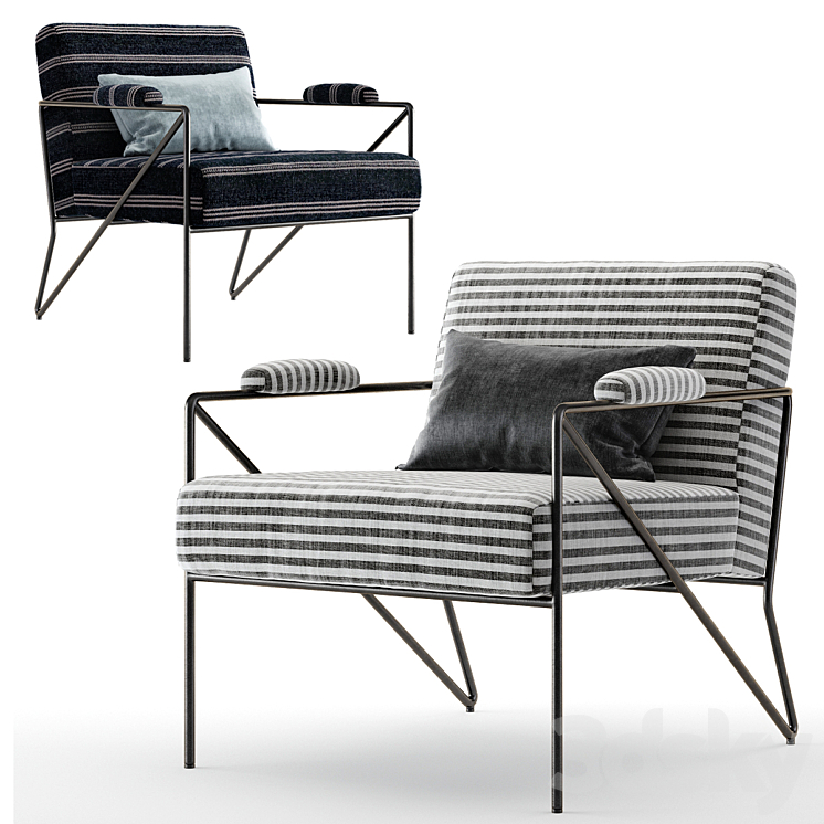 Kelly Wearstler Emmett Lounge Chair 3DS Max - thumbnail 1