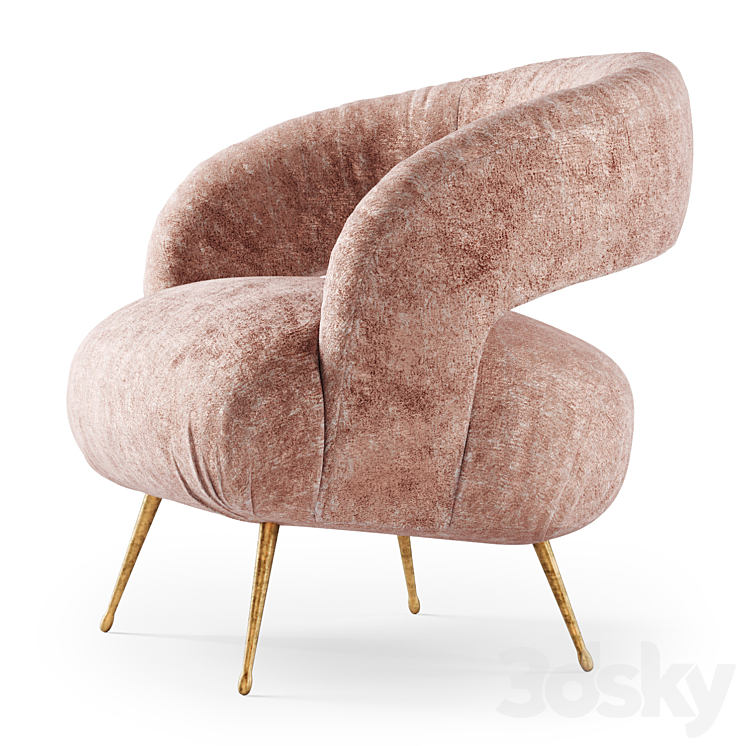 Kelly Wearstler Laurel Lounge chair \/ Kelly Wearstler 3DS Max Model - thumbnail 2