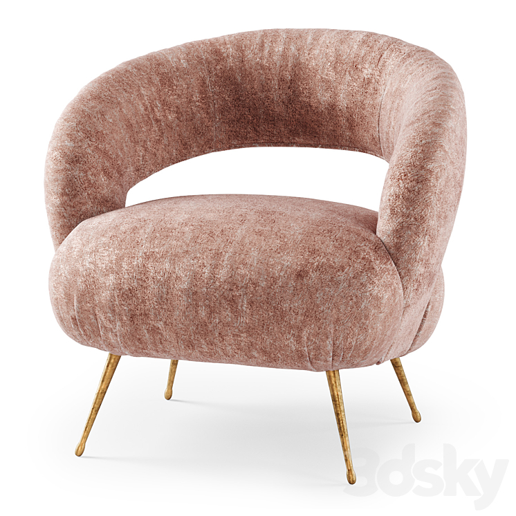 Kelly Wearstler Laurel Lounge chair \/ Kelly Wearstler 3DS Max Model - thumbnail 3