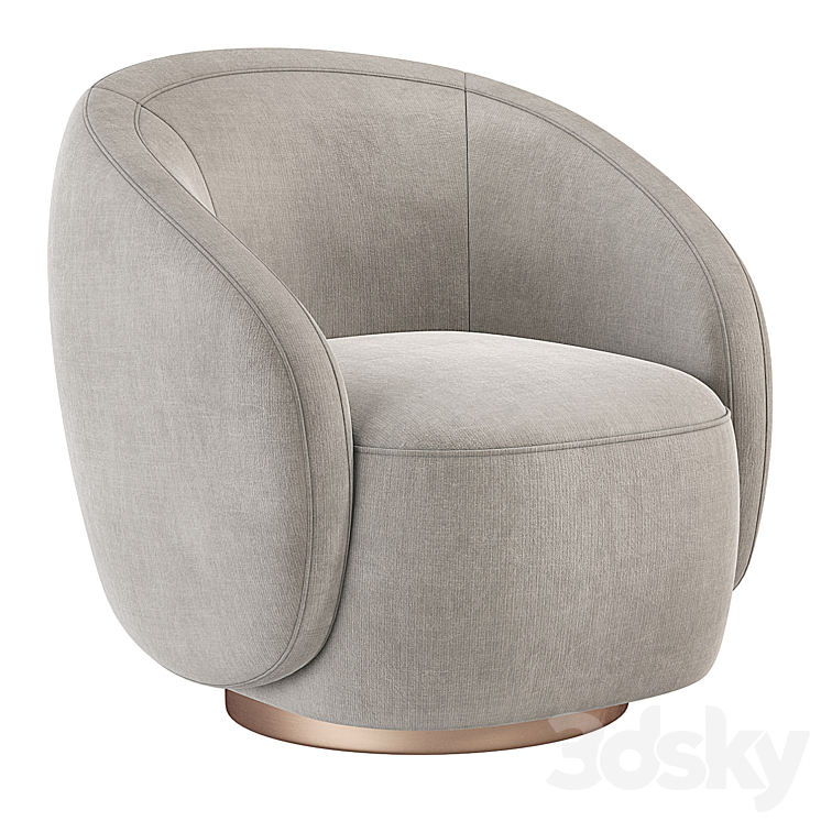 Kelly Wearstler Wetherly Swivel Chair 3DS Max Model - thumbnail 1