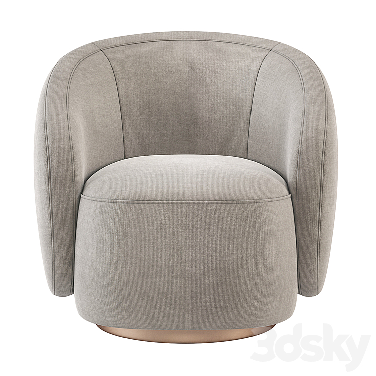 Kelly Wearstler Wetherly Swivel Chair 3DS Max Model - thumbnail 2