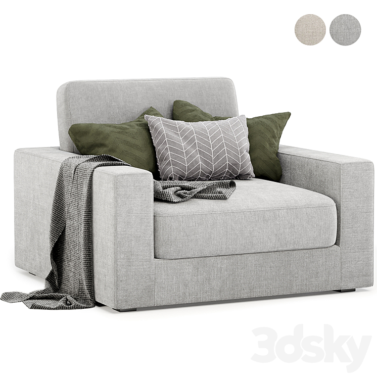 kelsey armchair 3DS Max Model - thumbnail 2